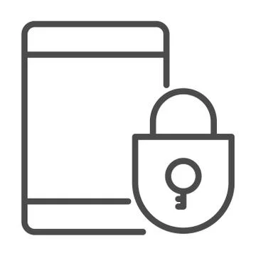 Lock in a smart phone icon. Element of cyber security icon for mobile concept Stock Illustration
