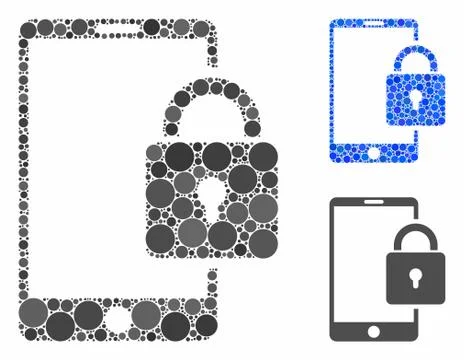 Lock smartphone Composition Icon of Round Dots Stock Illustration