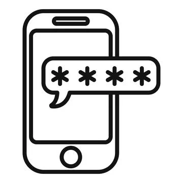 Lock smartphone icon outline vector. Password key Illustrazione stock