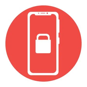 Lock in a smartphone icon vector 스톡 일러스트