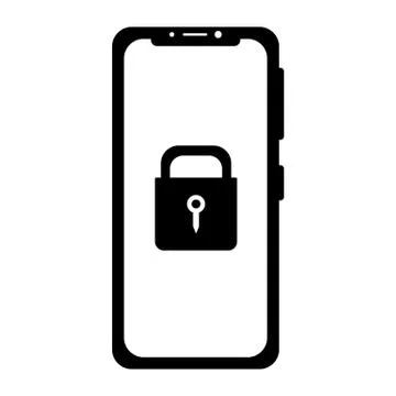 Lock in a smartphone icon vector Stock Illustration