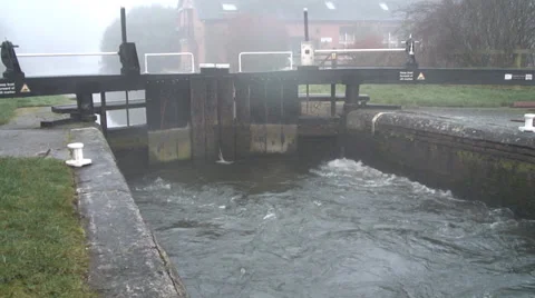 Lock by Southcote Mill Reading 6 Stock Footage 34269425