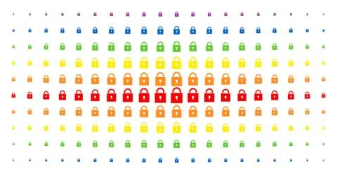 Lock Spectral Halftone Effect Illustrazione stock