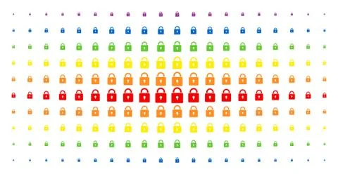 Lock Spectrum Halftone Grid Stockillustratie
