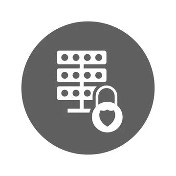 Lock, storage, server protection icon. Stock Illustration