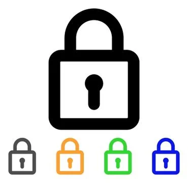Lock Stroke Icon Stock Illustration
