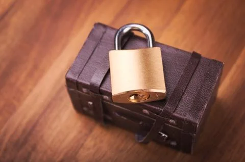 Lock on a suitcase Stock Photos