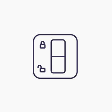 Lock switch vector line icon on white Stock Illustration