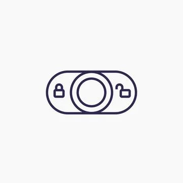 Lock switch vector line icon Stock Illustration