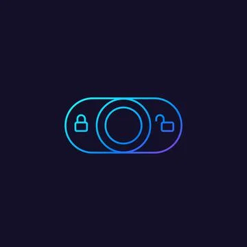 Lock switch vector linear icon for web Stock Illustration