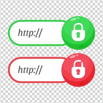 Lock symbol and safe web browsing on blank background Stock Illustration