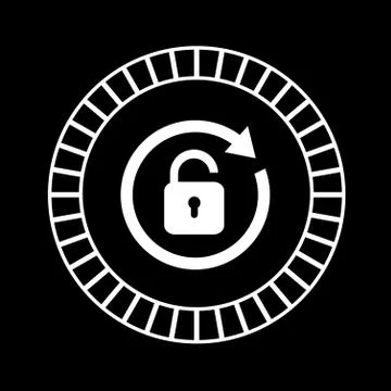 Lock symbol on black background Stock Illustration