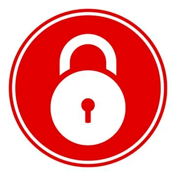 Lock symbol button Stock Illustration