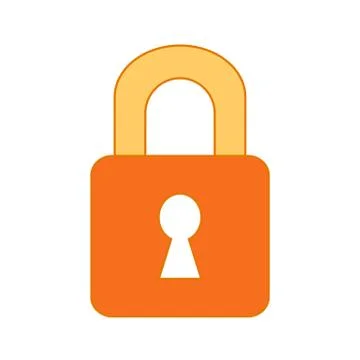 Lock symbol icon on white. Illustrazione stock
