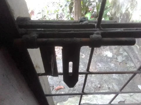 A Lock System of Gate 스톡 사진