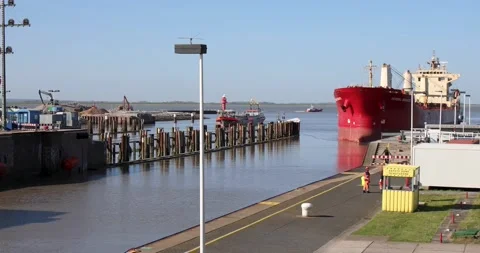 Lock system Kiel canal Stock Footage 220733012