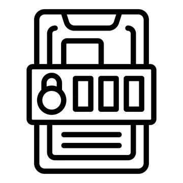 Lock tablet icon outline vector. Internet account Stock Illustration