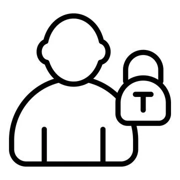 Lock theft icon outline vector. Stop fraud Illustration