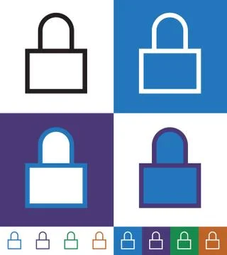 Lock Thin Line Icon, Security And Padlock, Stock Illustration