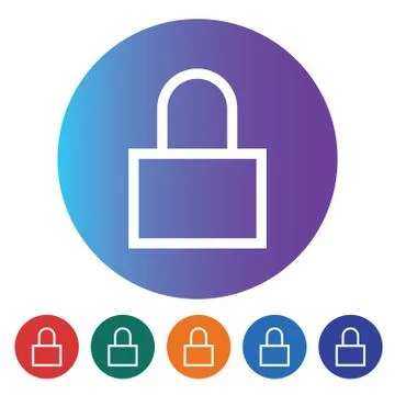 Lock Thin Line Icon, Security And Padlock, Stock Illustration