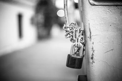 Lock on the trash Stock Photos