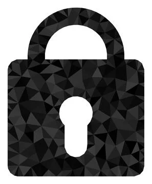 Lock Triangle Filled Icon Stock Illustration