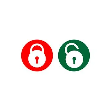 Lock Unlock flat icon vector illustration. Security design element. Padlock.. Illustrazione stock