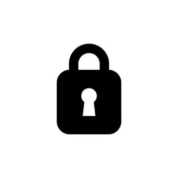 Lock unlock icon ui simple style flat illustration Stock Illustration