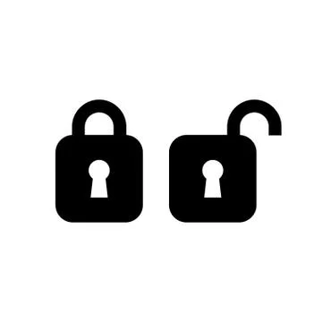 Lock unlock icon ui simple style flat illustration Stock Illustration
