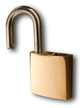 Lock in unlocked position. Stock Photos