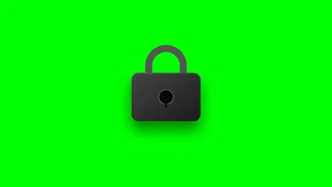 Lock unlocking animation with a green background Stock Footage 346738655