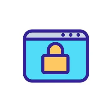 Lock the vector icon folder. Isolated contour symbol illustration Stock Illustration