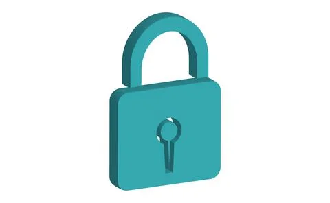 Lock vector icon in isometric. Illustration 3d style on white background Stock Illustration