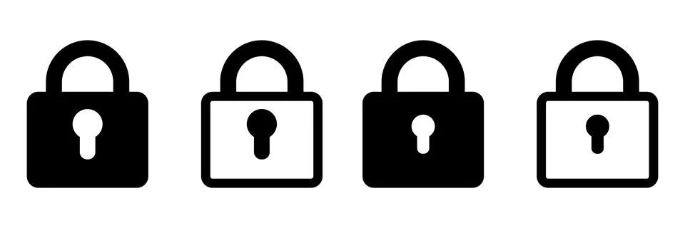 Lock vector icon, padlock icon, vector isolated symbol Stock Illustration