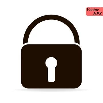 Lock vector icon with white background. Icons closed lock. Symbols security. Stock Illustration