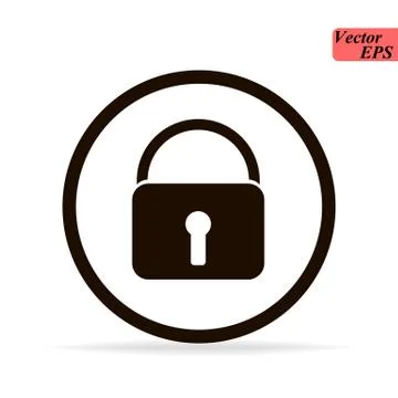 Lock vector icon with white background. Icons closed lock. Symbols security. Stock Illustration