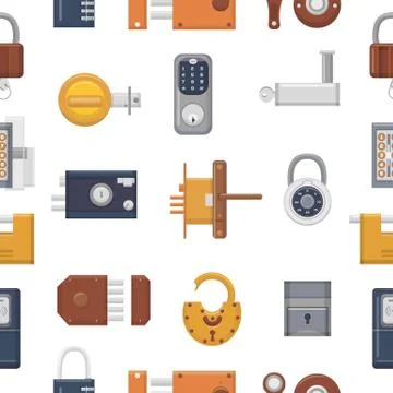 Lock vector padlock with keyhole for safety and security locking system with Stock Illustration
