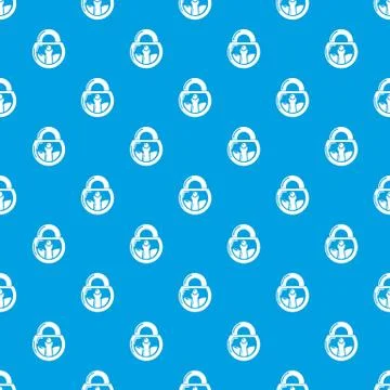 Lock vintage pattern seamless blue 스톡 일러스트