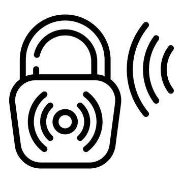 Lock voice recognition icon, outline style Stock Illustration