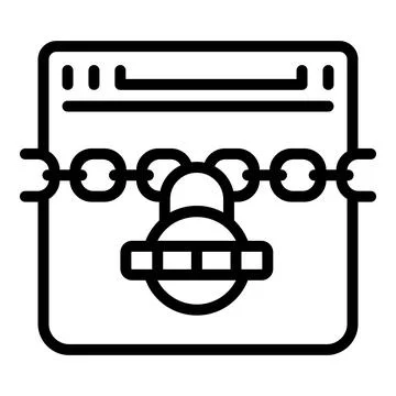 Lock web site icon outline vector. Stop fraud Stock Illustration