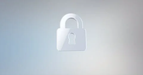 Lock White 3d Icon Video stock 66577486