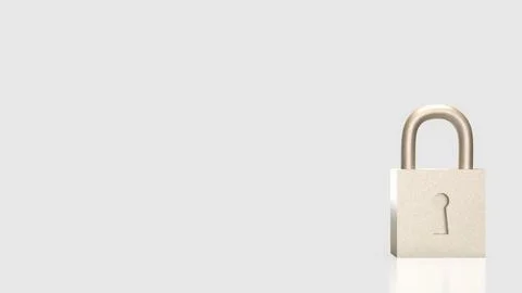 The Lock on white Background for Security concept 3d Rendering. Stock Illustration
