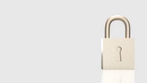The Lock on white Background for Security concept 3d Rendering. Stock Illustration