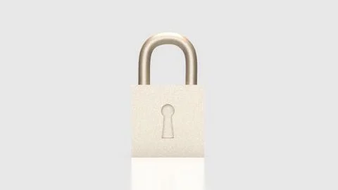 The Lock on white Background for Security concept 3d Rendering. 스톡 일러스트