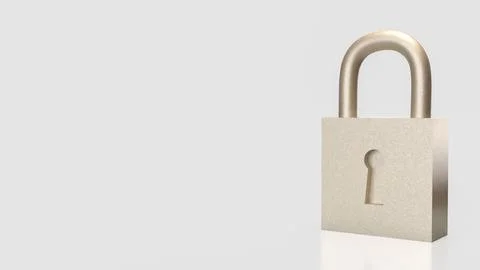 The Lock on white Background for Security concept 3d Rendering. Stock Illustration