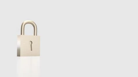 The Lock on white Background for Security concept 3d Rendering. Stockfoto's