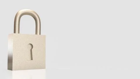 The Lock on white Background for Security concept 3d Rendering. 스톡 사진
