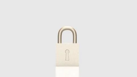 The Lock on white Background for Security concept 3d Rendering. 스톡 사진