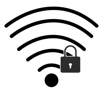 Lock wifi icon on white background. password Wi-fi symbol. Wifi security sign Stock Illustration