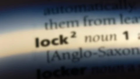 Lock word in a dictionary. Video stock 99562805